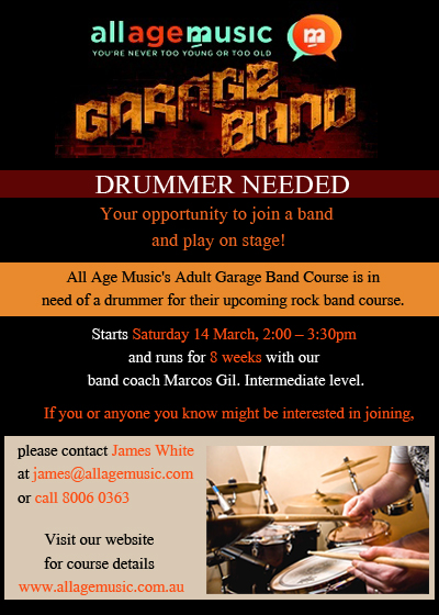 Drummer Needed - Garage Band